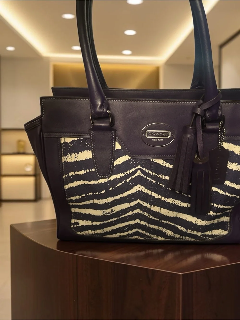 Coach Legacy Candace Carryall - Zebra Print - EUC